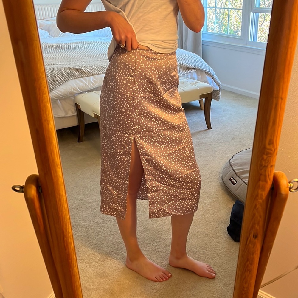 Abercrombie & Fitch Satin Skirt Purple with Slit